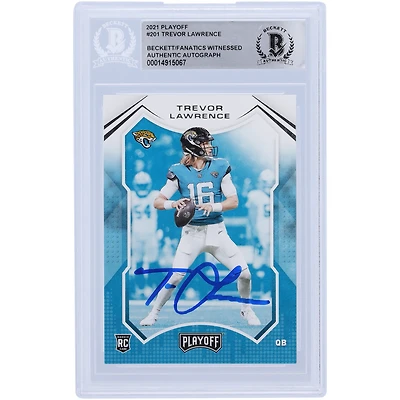 Trevor Lawrence Jacksonville Jaguars Autographed 2021 Panini Playoff #201 Beckett Fanatics Witnessed Authenticated Rookie Card