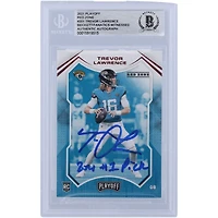 Carte de recrue authentifiée 2021 Panini Playoff Red Zone #201 de Trevor Lawrence Jacksonville Jaguars avec l'inscription « 2021 #1 Pick » et les fanatiques de Beckett ont été témoins