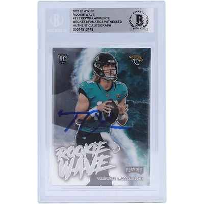 Carte de recrue autographiée de Trevor Lawrence (Jaguars de Jacksonville) - Série 2021 Panini Playoff Rookie Wave #RW-TLR - Beckett Fanatics Witnessed