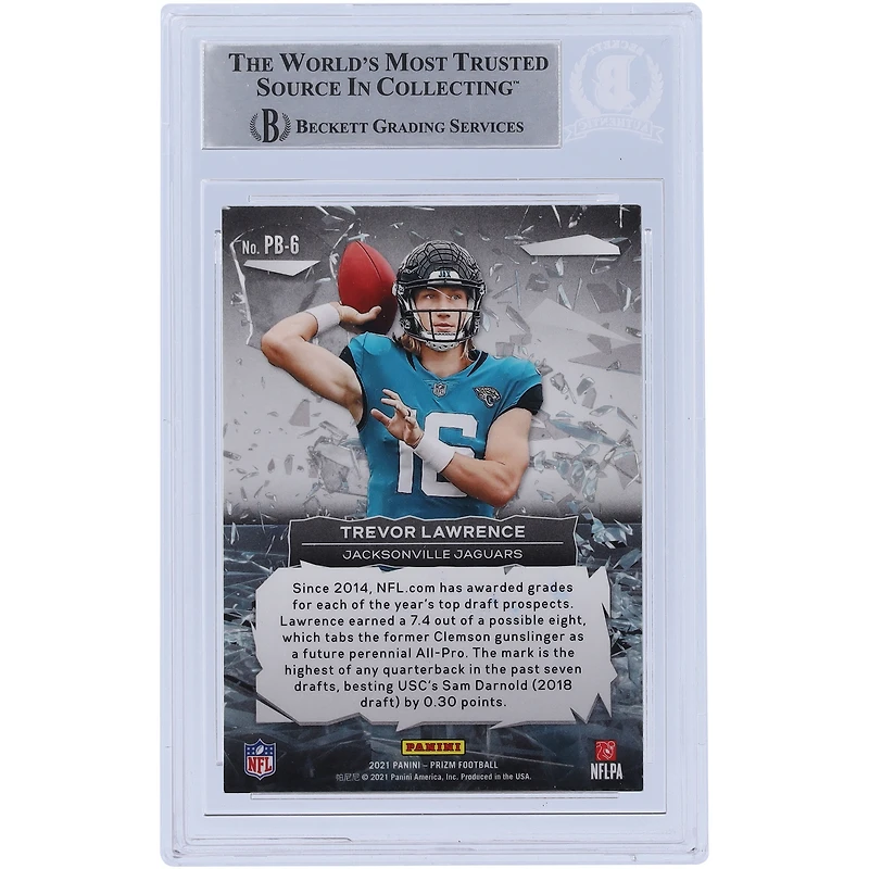 Trevor Lawrence Jacksonville Jaguars Autographed 2021 Panini Prizm Break #PB-6 Beckett Fanatics Witnessed Authenticated Rookie Card