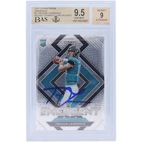 Carte de recrue Panini Prizm Emergent #E-1 2021 autographiée par Trevor Lawrence Jacksonville Jaguars Beckett Fanatics Witnessed Authenticated 9.5/9 - Sous-grades 9.5/10/9.5/9