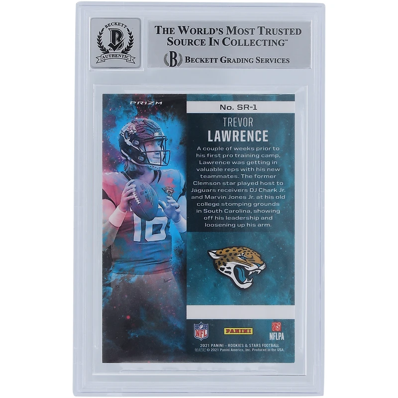 Trevor Lawrence Jacksonville Jaguars Autographed 2021 Panini Rookies & Stars Silver #SR-1 Beckett Fanatics Witnessed Authenticated 10 Rookie Card
