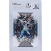Carte de recrue Panini Select Premier Level #143 Beckett 2021 autographiée par Trevor Lawrence Jacksonville Jaguars, carte authentifiée 10