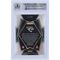 Carte de recrue Panini Select Premier Level #143 Beckett 2021 autographiée par Trevor Lawrence Jacksonville Jaguars, carte authentifiée 10