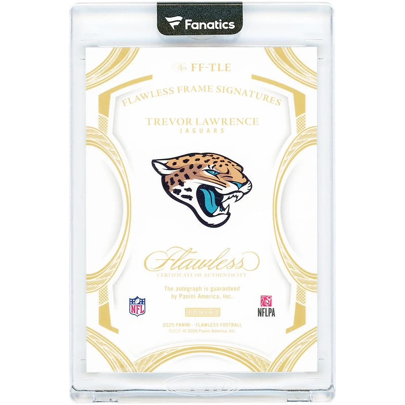 Trevor Lawrence Jacksonville Jaguars Autographed 2025 Panini Flawless #FF-TLE #17/20 Card