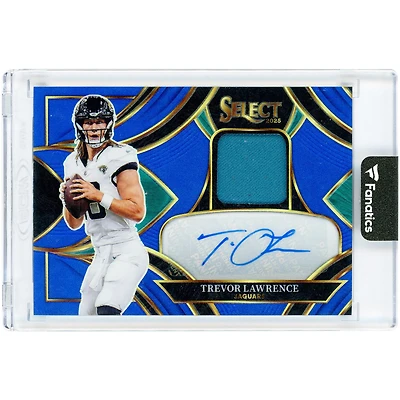 Carte autographiée de Trevor Lawrence (Jaguars de Jacksonville) 2025 Panini Select Blue Signature Memorabilia Prizm Jersey Relic #SME-TLE #102/149