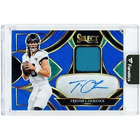Carte autographiée de Trevor Lawrence (Jaguars de Jacksonville) 2025 Panini Select Blue Signature Memorabilia Prizm Jersey Relic #SME-TLE #102/149