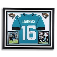 Maillot Nike Teal Deluxe encadré autographié par Trevor Lawrence des Jaguars de Jacksonville