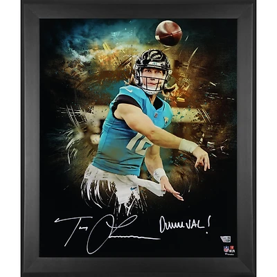 Photographie encadrée autographiée de Trevor Lawrence Jacksonville Jaguars 20" x 24" avec inscription "Duuuval!" - Édition limitée n°1 sur 16
