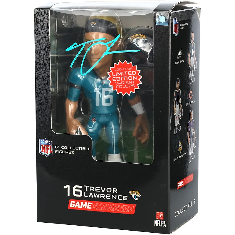 Figurine autographiée de Trevor Lawrence, joueur des Jaguars de Jacksonville, série GameChangers 4, 15 cm