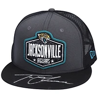 Casquette de camionneur dédicacée par Trevor Lawrence Jacksonville Jaguars New Era 2021 NFL Draft
