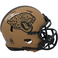 Casque Riddell Speed ​​Mini 2023 Salute To Service, autographié par Trevor Lawrence des Jaguars de Jacksonville
