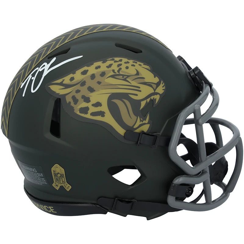 Trevor Lawrence Jacksonville Jaguars Autographed Riddell 2025 Salute To Service Speed Mini Helmet  
