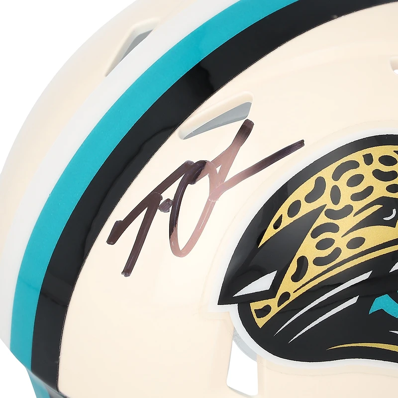 Casque Riddell Retro Speed Mini autographié par Trevor Lawrence, joueur des Jaguars de Jacksonville