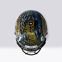 Casque Riddell Speed ​​Authentic autographié par Trevor Lawrence (Jaguars de Jacksonville) - Illustration par JK5 - Édition limitée n° 1/1