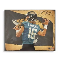 Trevor Lawrence Jacksonville Jaguars Autographed Stretched 20" x 24" Canvas Giclee Print - Art by Brian Konnick