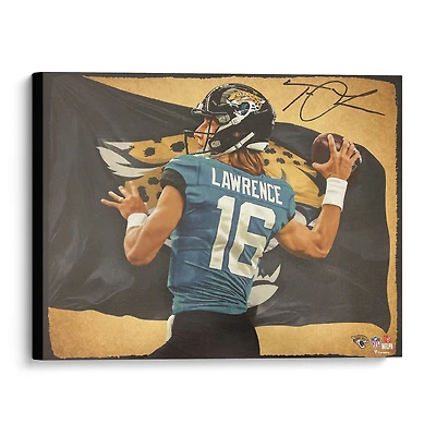 Impression giclée sur toile autographiée de 20" x 24" de Trevor Lawrence Jacksonville Jaguars - Art par Brian Konnick