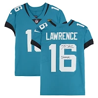 Maillot Nike Elite bleu sarcelle autographié par Trevor Lawrence des Jaguars de Jacksonville avec inscription « Duuuval »