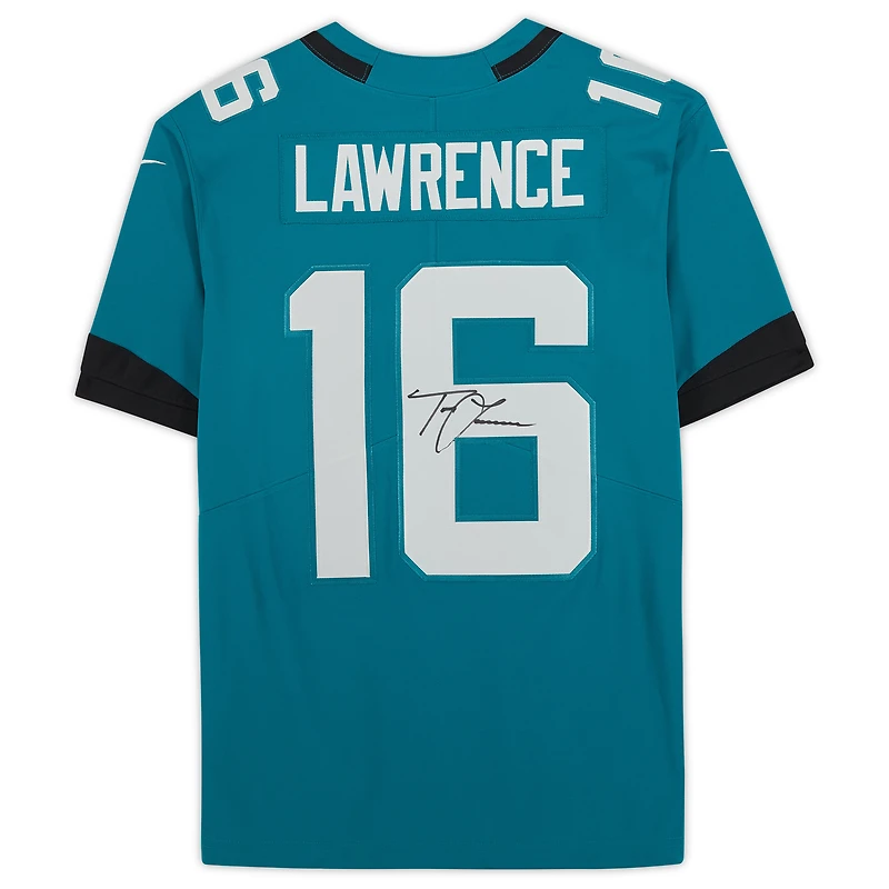 Maillot Nike Teal Limited dédicacé par Trevor Lawrence des Jacksonville Jaguars
