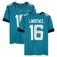 Maillot Nike Vapor F.U.S.E. Limited turquoise autographié par Trevor Lawrence des Jaguars de Jacksonville, avec l'inscription « Always DUUUVAL ! »