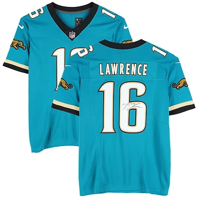 Trevor Lawrence Jacksonville Jaguars Autographed Teal Throwback Limited Jersey 