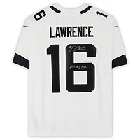 Maillot Nike blanc dédicacé par Trevor Lawrence Jacksonville Jaguars avec l'inscription « 2021 #1 Pick »