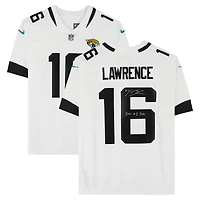 Maillot Nike blanc dédicacé par Trevor Lawrence Jacksonville Jaguars avec l'inscription « 2021 #1 Pick »