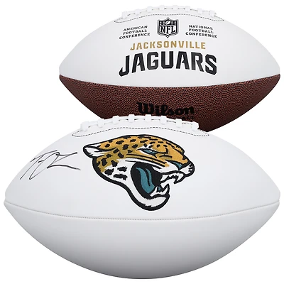 Ballon de football Wilson White Panel autographié par Trevor Lawrence des Jaguars de Jacksonville