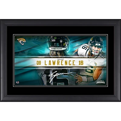 Trevor Lawrence Jacksonville Jaguars Facsimile Signature Framed 10" x 18" Player Nameplate Collage