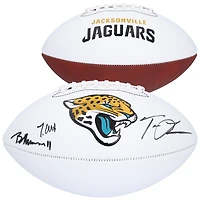 Trevor Lawrence, Travis Hunter & Brian Thomas Jr. Jacksonville Jaguars Autographed Franklin White Panel Football