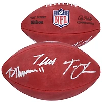 Ballon de football américain Wilson Duke en couleur, autographié par Trevor Lawrence, Travis Hunter et Brian Thomas Jr. des Jaguars de Jacksonville