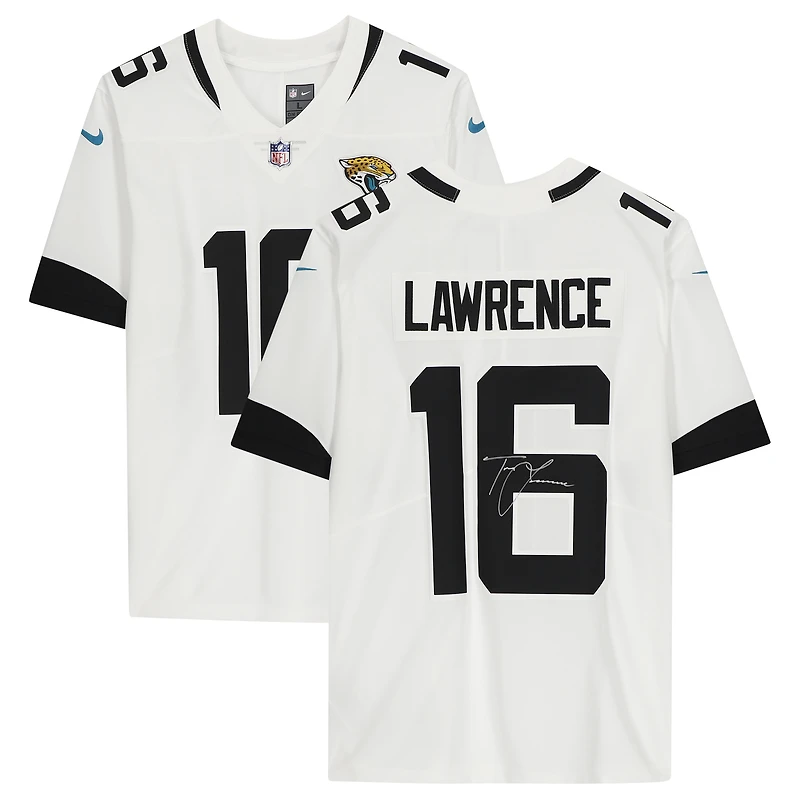Maillot Nike dédicacé par Trevor Lawrence White des Jacksonville Jaguars