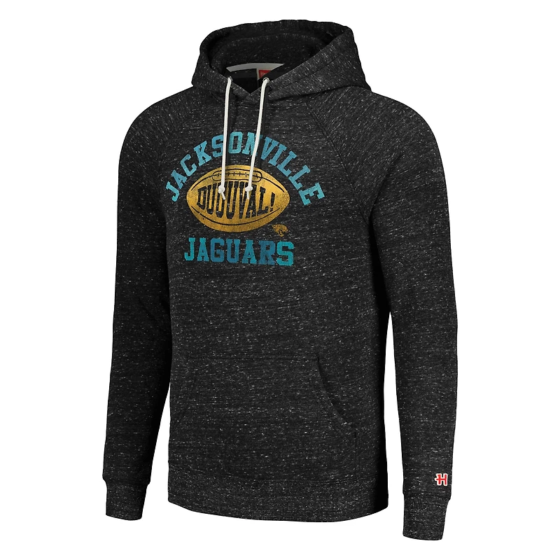 Unisex Homage  Heather Charcoal Jacksonville Jaguars Hyperlocal Raglan Pullover Hoodie