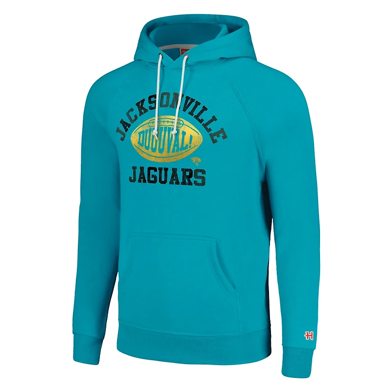 Sweat à capuche unisexe Hommage Sarcelle Jacksonville Jaguars Hyperlocal Raglan