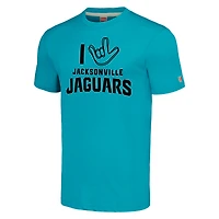 Hommage unisexe Sarcelle Jacksonville Jaguars La collection NFL ASL par Love Sign T-shirt triple mélange