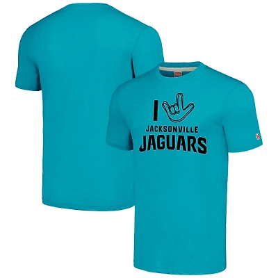 Hommage unisexe Sarcelle Jacksonville Jaguars La collection NFL ASL par Love Sign T-shirt triple mélange