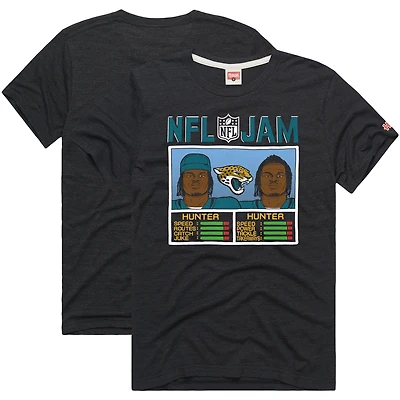 T-shirt unisexe hommage Travis Hunter noir Jacksonville Jaguars NFL Jam Tri-Blend