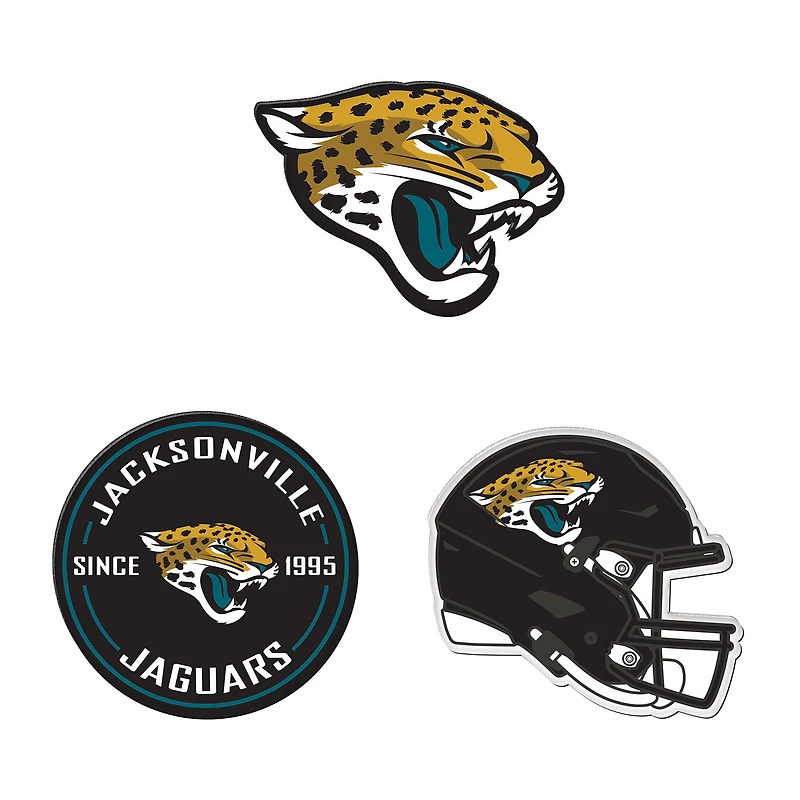 Lot de 3 aimants de réfrigérateur haut de gamme WinCraft Jacksonville Jaguars