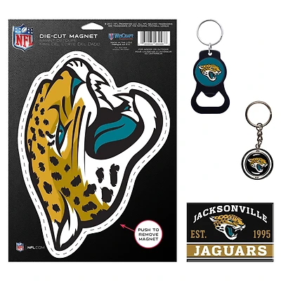 Ensemble de 4 porte-clés et aimants WinCraft Jacksonville Jaguars
