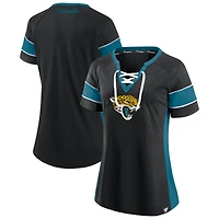 Women's Fanatics  Black Jacksonville Jaguars Athena Lace-Up Top