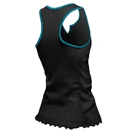 Débardeur tri-mélange à ourlet ondulé et col cranté pour femme New Era, noir, des Jaguars de Jacksonville
