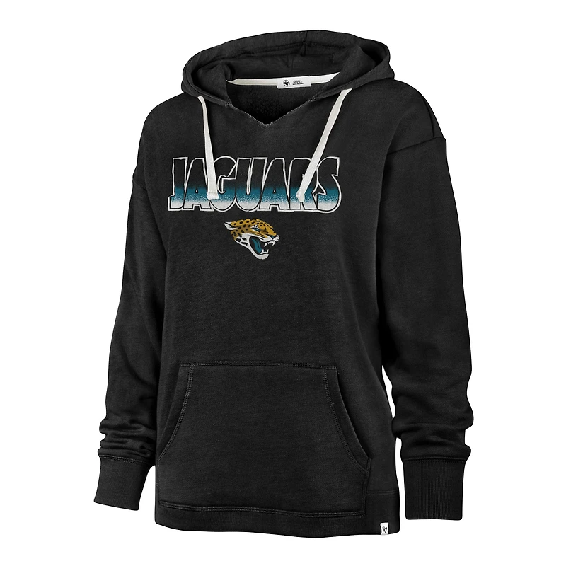 Women's '47 Black Jacksonville Jaguars Color Rise Kennedy Pullover Hoodie