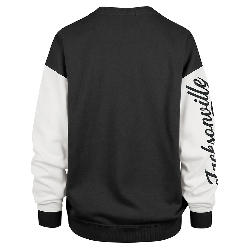 Women's '47 Black Jacksonville Jaguars Double Header Rise Andie Pullover Sweatshirt