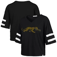 T-shirt court à col en V « 47 » pour femme, noir, Jacksonville Jaguars Premier Scout