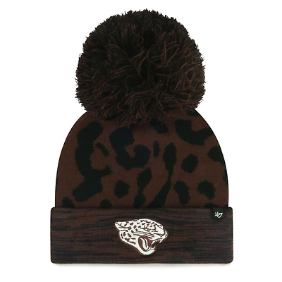 Bonnet tricoté à revers et pompon marron Jacksonville Jaguars '47 pour femme