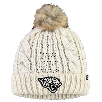 Women's '47 Cream Jacksonville Jaguars Meeko Cuffed Knit Hat With Pom