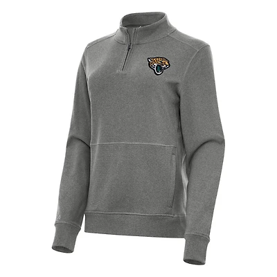Veste zippée quart de tour Antigua Heather Black Jacksonville Jaguars Crush pour femme