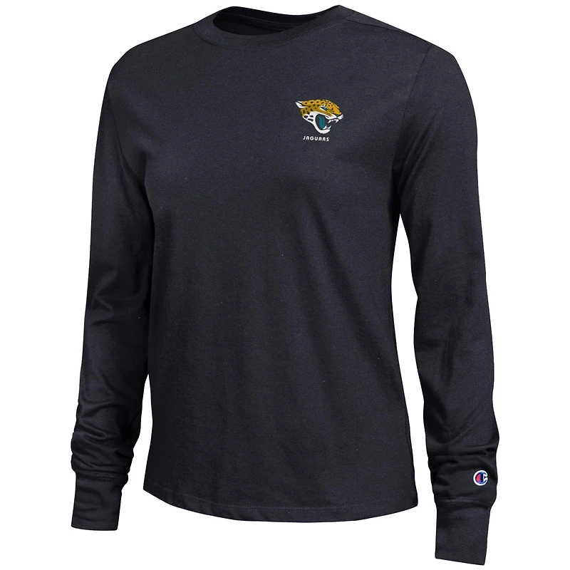 T-shirt à manches longues noir Champion pour femme des Jacksonville Jaguars Core