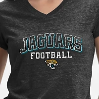 T-shirt à col en V noir Champion Jacksonville Jaguars Triumph Tri-Blend pour femmes