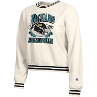 Sweat-shirt en polaire à tissage inversé crème Champion pour femme, modèle Jacksonville Jaguars.